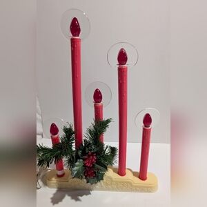 VTG Noma 5 Lite Candolier Halo Candelabra With Poinsettia Works